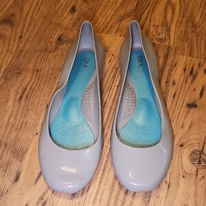 OKA b. Light Gray Slide On Ballet Flats F11